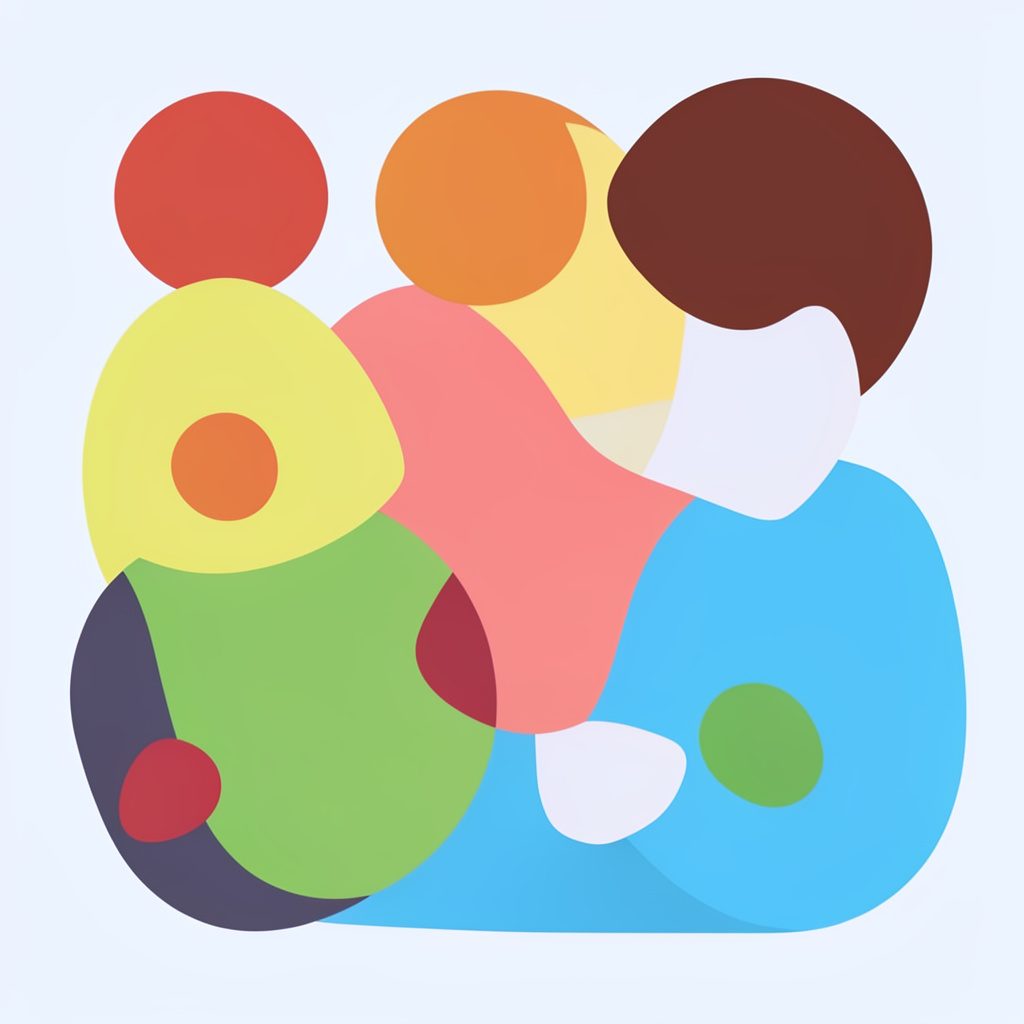 Flat vector illustration of an audience scene in navy and gold accents on a clean white ground